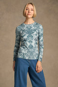 Long Sleeve Crew Neck Top - Baroque Print