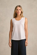 Mercerised Cotton Tank - White