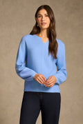 Merino Notch Neck Jumper - Bright Periwinkle