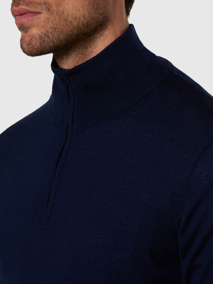 6 | Navy blue | half-zip-14gg-knitwear-699606