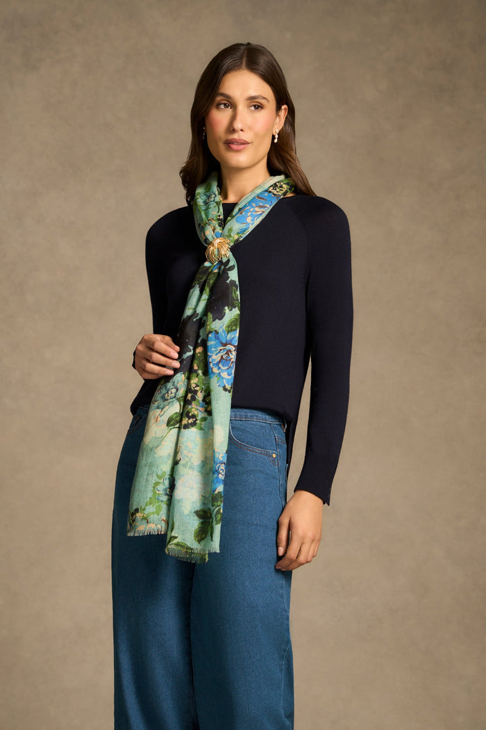 Midnight Blossom Scarf - Multicolour