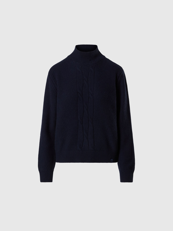 hover | Navy blue | mock-neck-7-gg-knitwear-095568