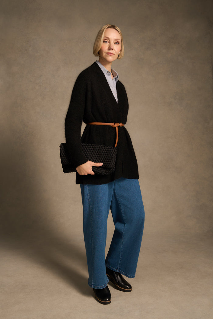 Mohair Blend Cardigan – Black