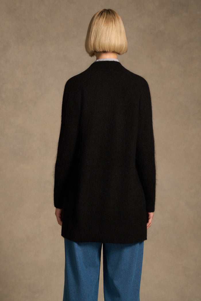 Mohair Blend Cardigan – Black