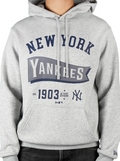 New York Yankees MLB Pennant Graphic Grey Pullover Hoodie