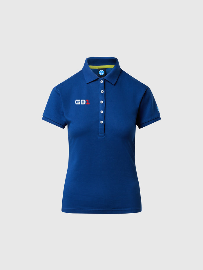 hover | Ocean blue | polo-shorth-sleeve-woman-593014