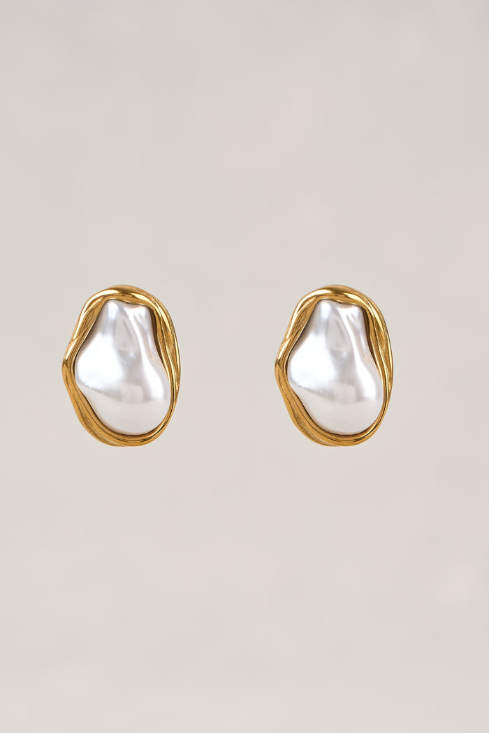 Organic Shaped Earrings - Gold