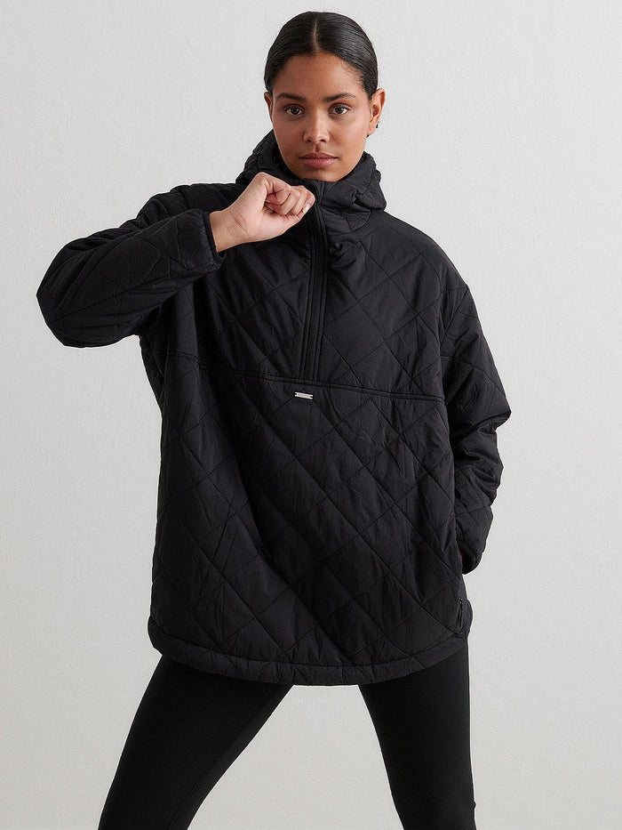 Oversized Quilted Anorak in Black
