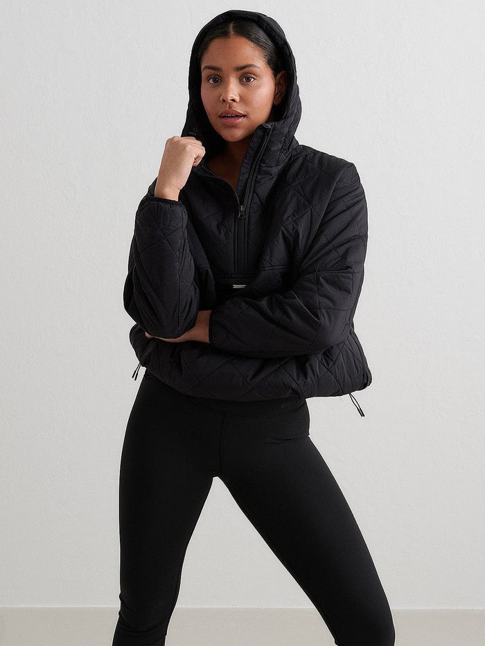 Oversized Quilted Anorak in Black