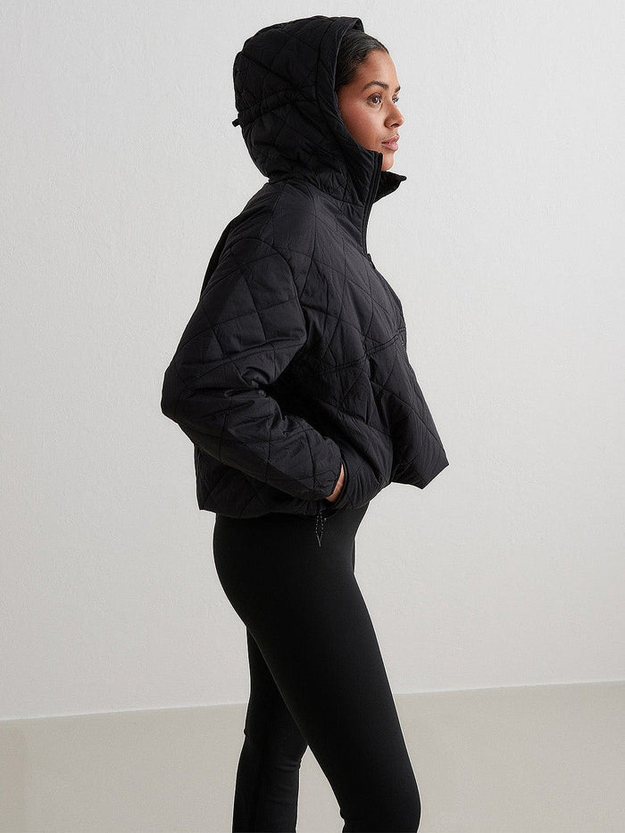 Oversized Quilted Anorak in Black