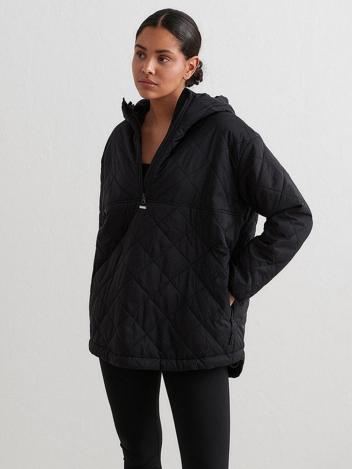 Oversized Quilted Anorak in Black