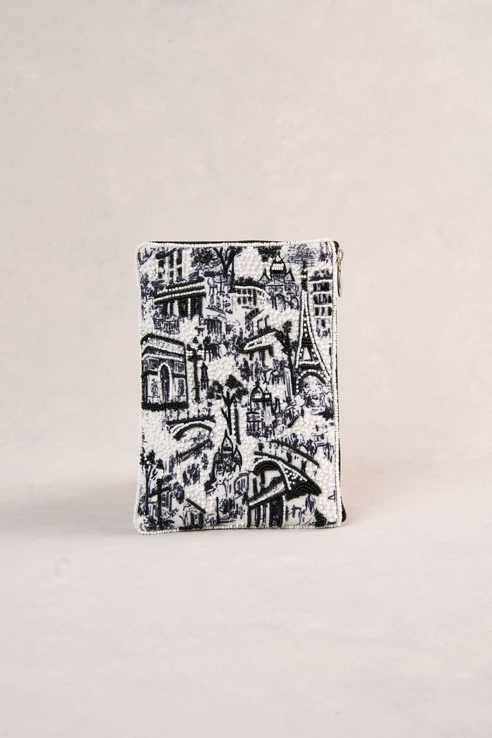 Paris Print Cos Bag - Black