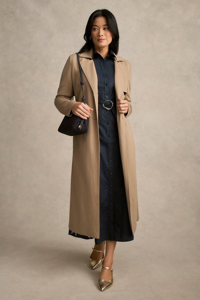 Placement Broderie Shirt Dress - Ink