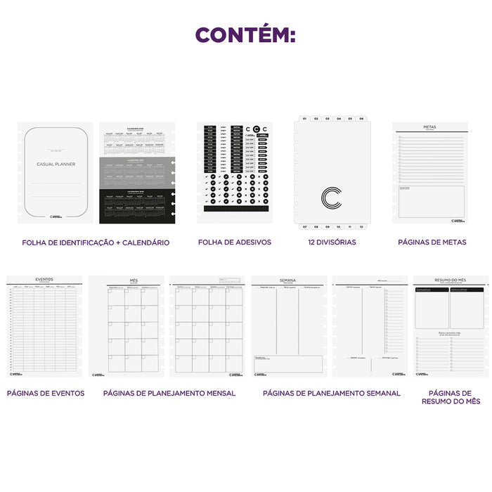 Conteúdo do planner.