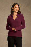 Pointelle Frill Knit - Plum