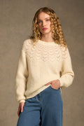 Pointelle Mohair Blend Knit – Cream