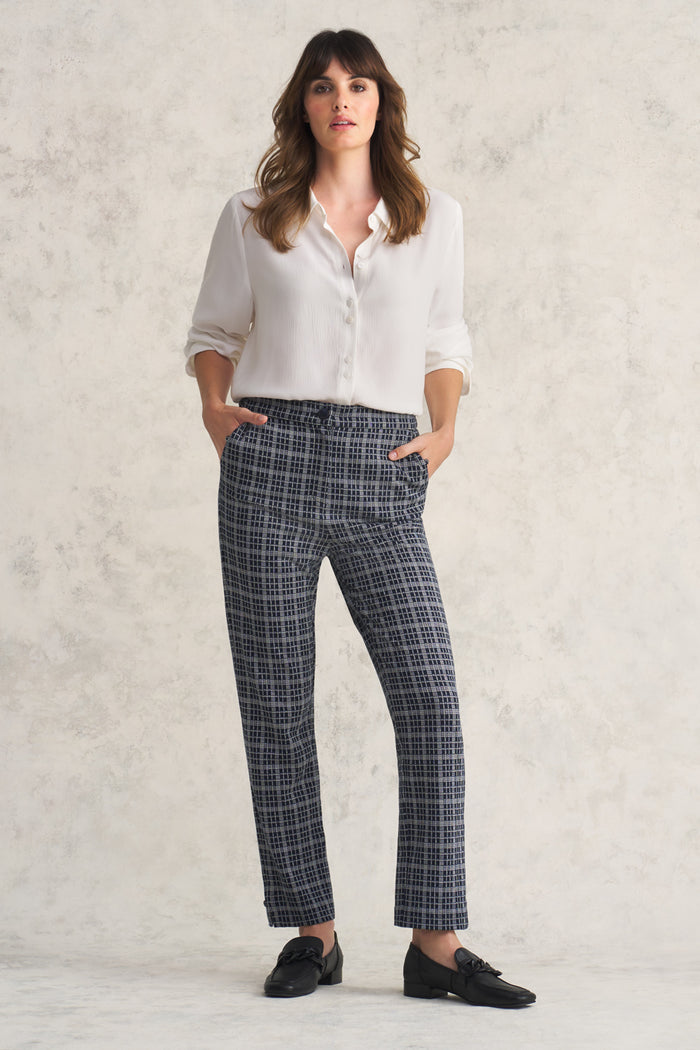 Ponte Check Pant - Ink Check