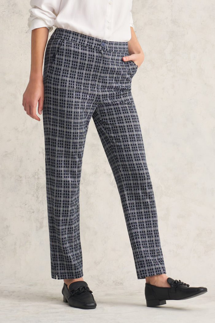 Ponte Check Pant - Ink Check