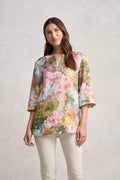 Printed Linen Tunic - Monet Print