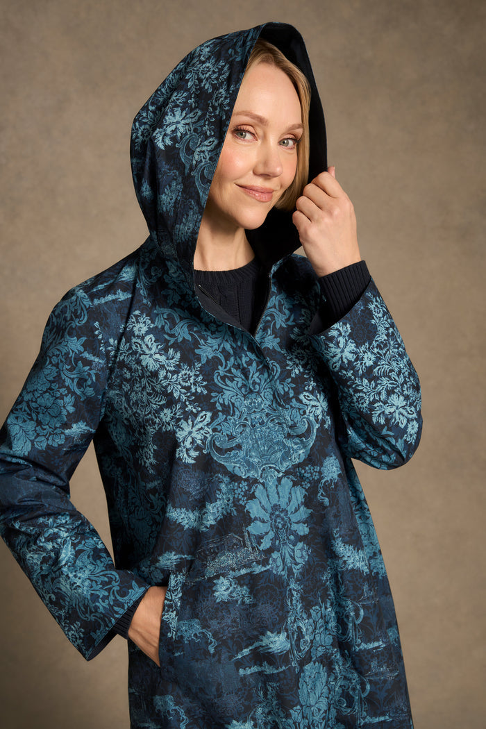Printed Reversible Raincoat – Ink Baroque Print