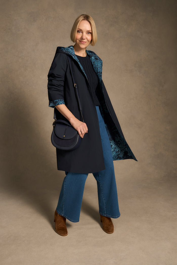 Printed Reversible Raincoat – Ink Baroque Print