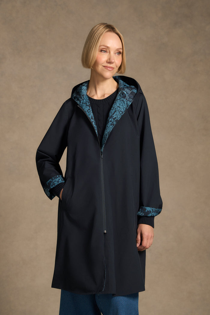 Printed Reversible Raincoat – Ink Baroque Print