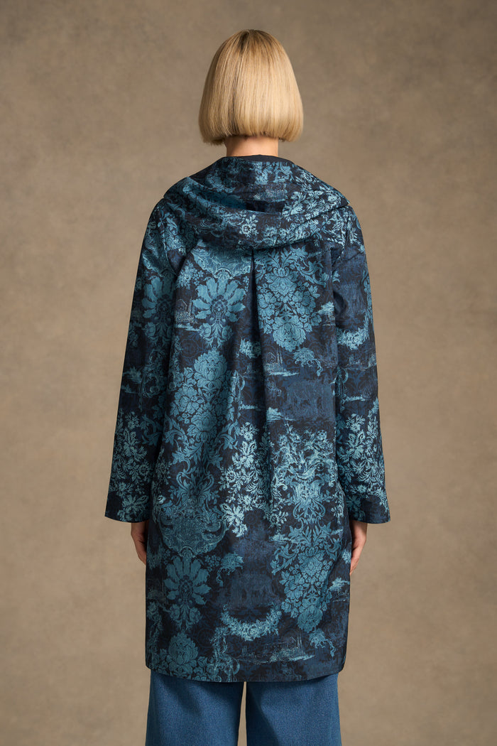 Printed Reversible Raincoat – Ink Baroque Print
