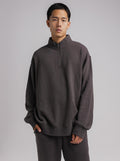 Quarter Zip in Washed Black