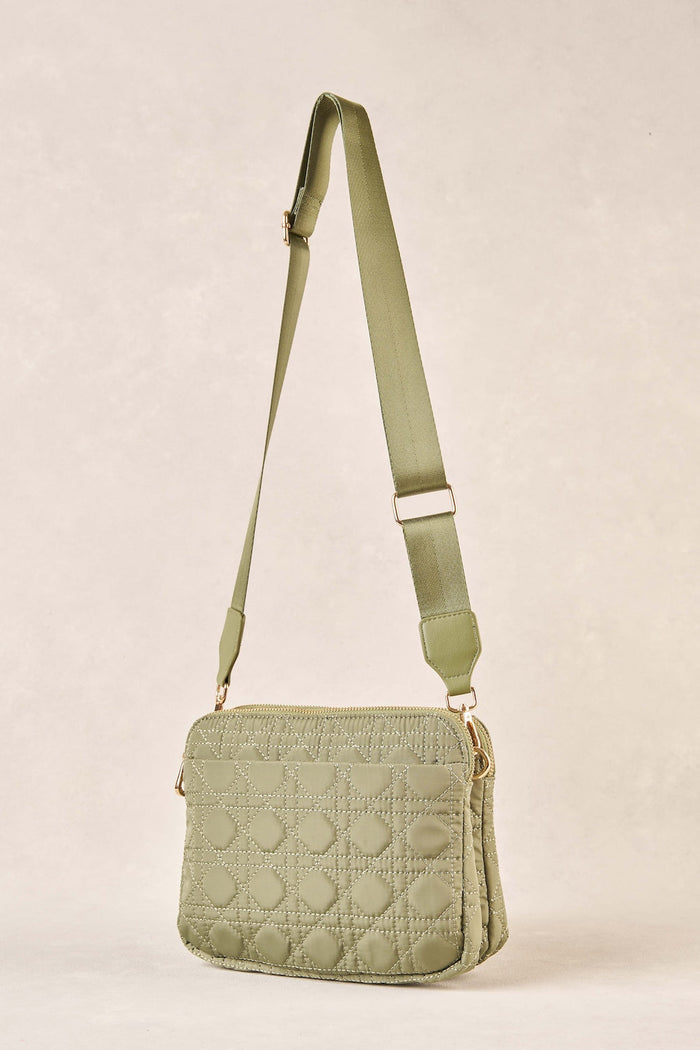Quilted Cross Body Bag - Olive