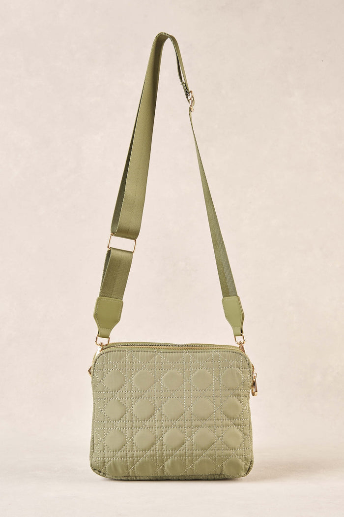 Quilted Cross Body Bag - Olive