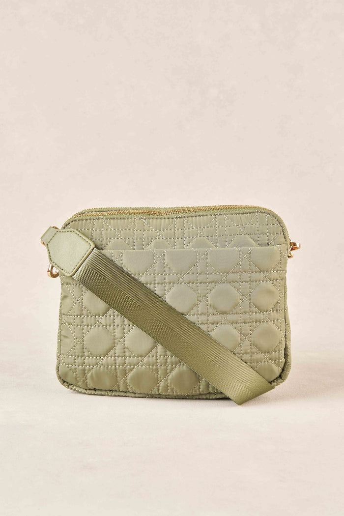 Quilted Cross Body Bag - Olive