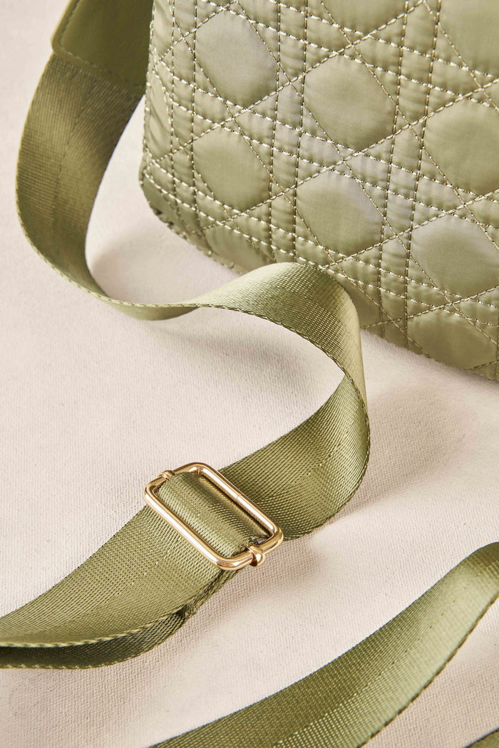 Quilted Cross Body Bag - Olive