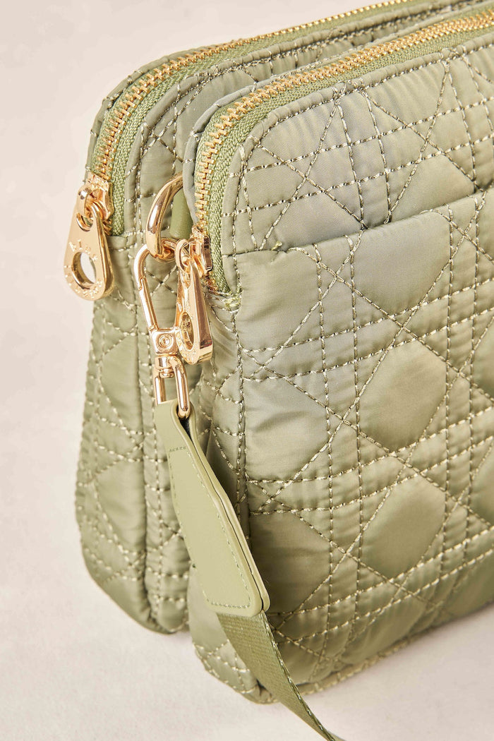 Quilted Cross Body Bag - Olive