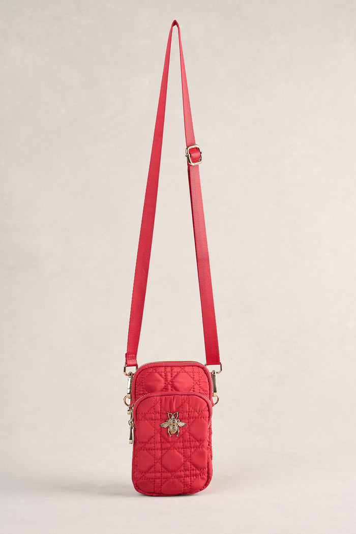 Quilted Phone Bag - Crimson