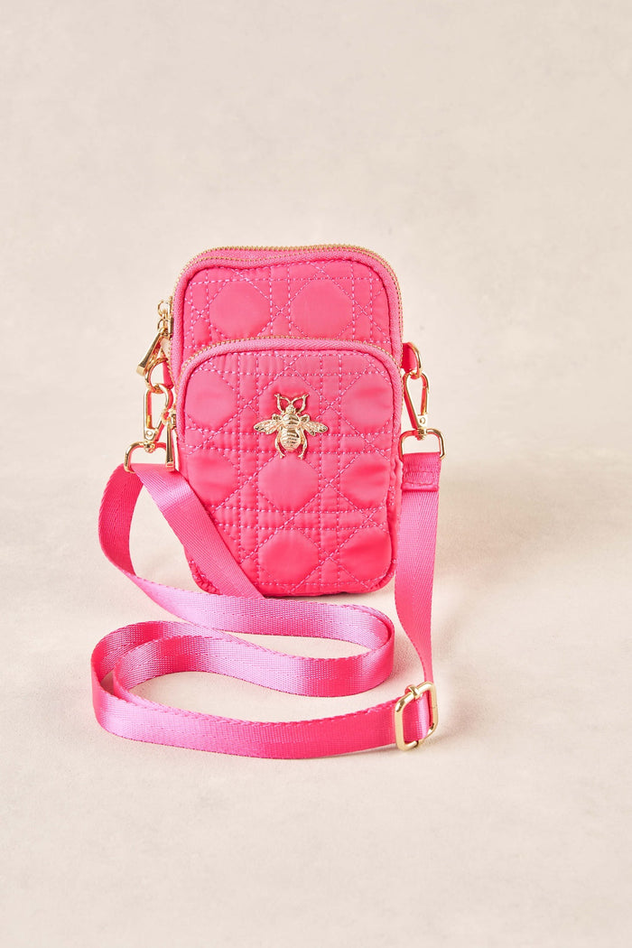 Quilted Phone Bag - Rose Pink