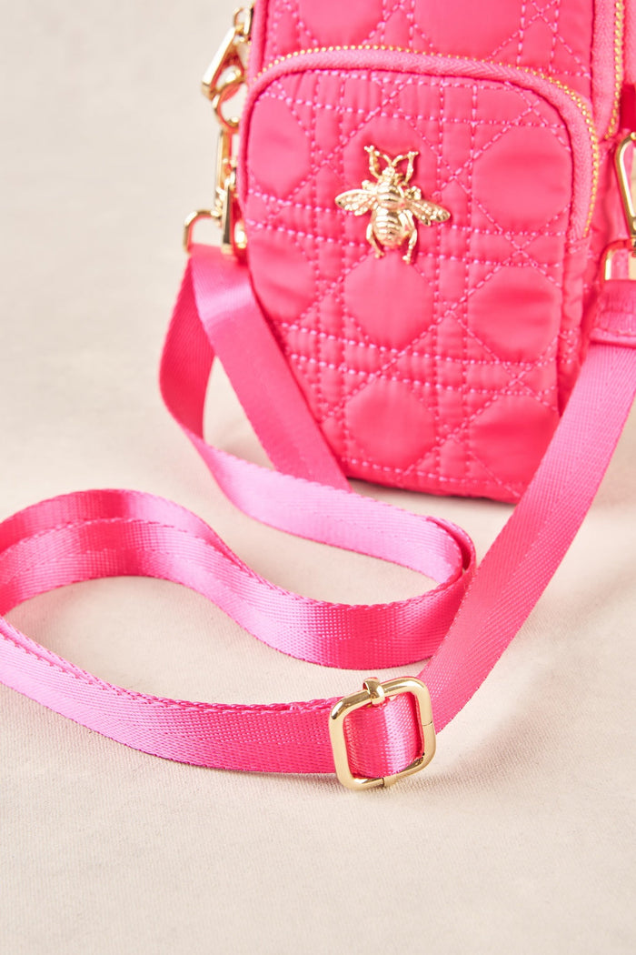 Quilted Phone Bag - Rose Pink