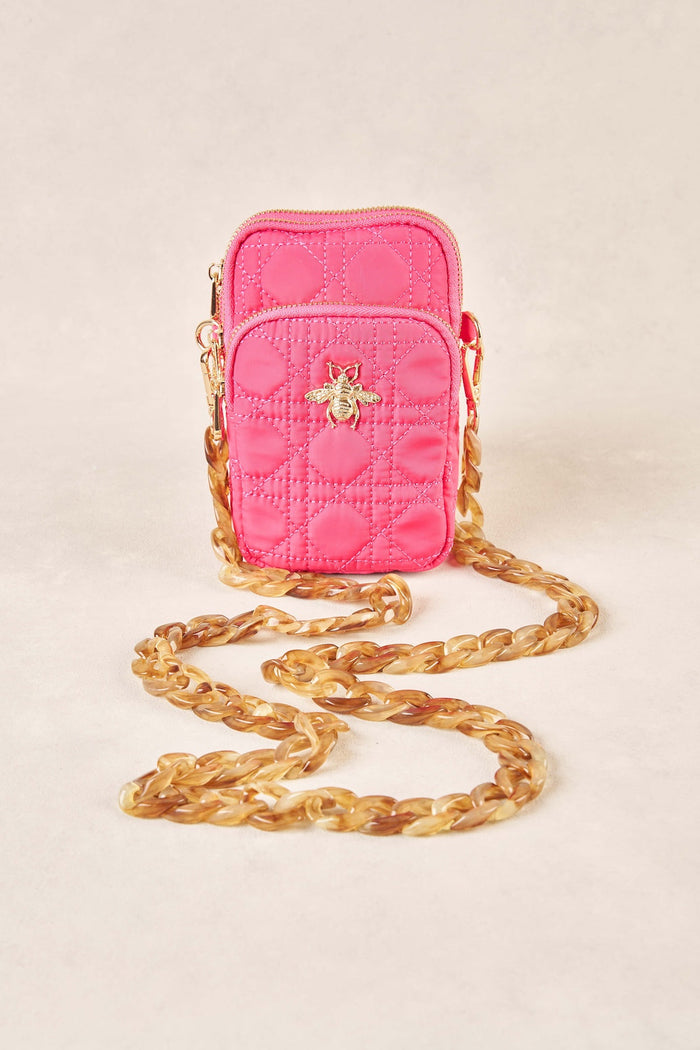 Quilted Phone Bag - Rose Pink