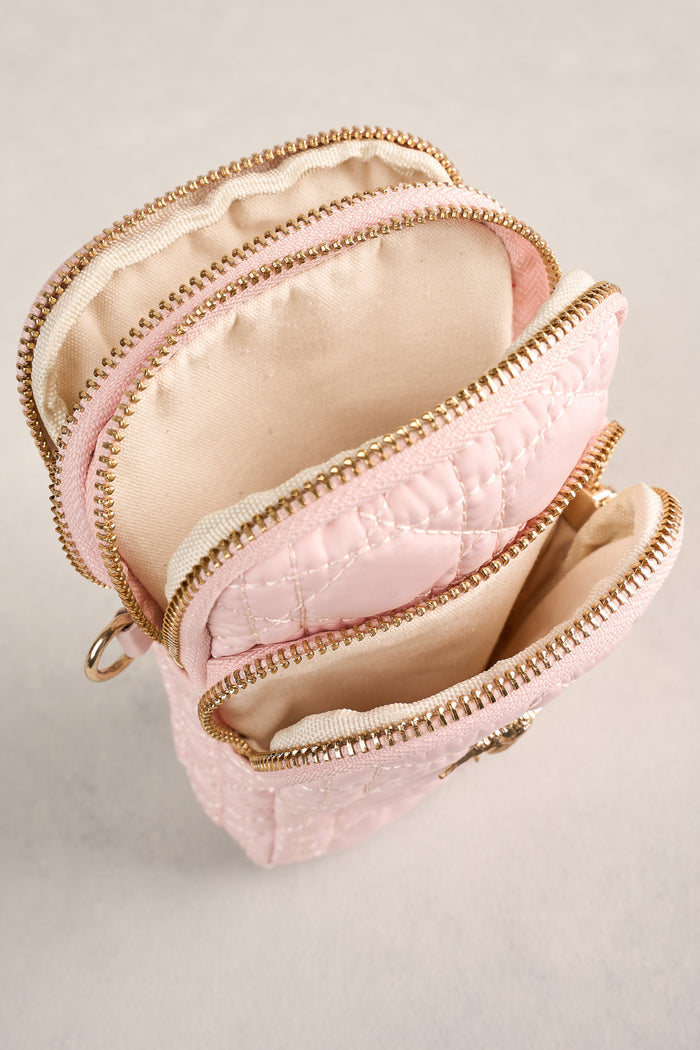 Quilted Phone Bag - Soft Pink