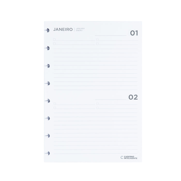 Folha do refil Agenda Inteligente.