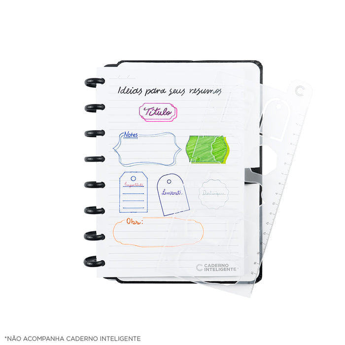 Brinde Régua Stencil Criativa Caderno Inteligente ®