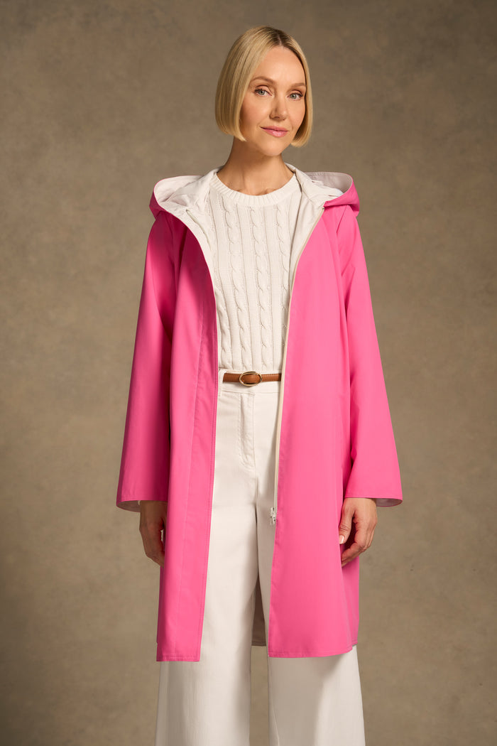 Printed Reversible Raincoat - Pink / Silver