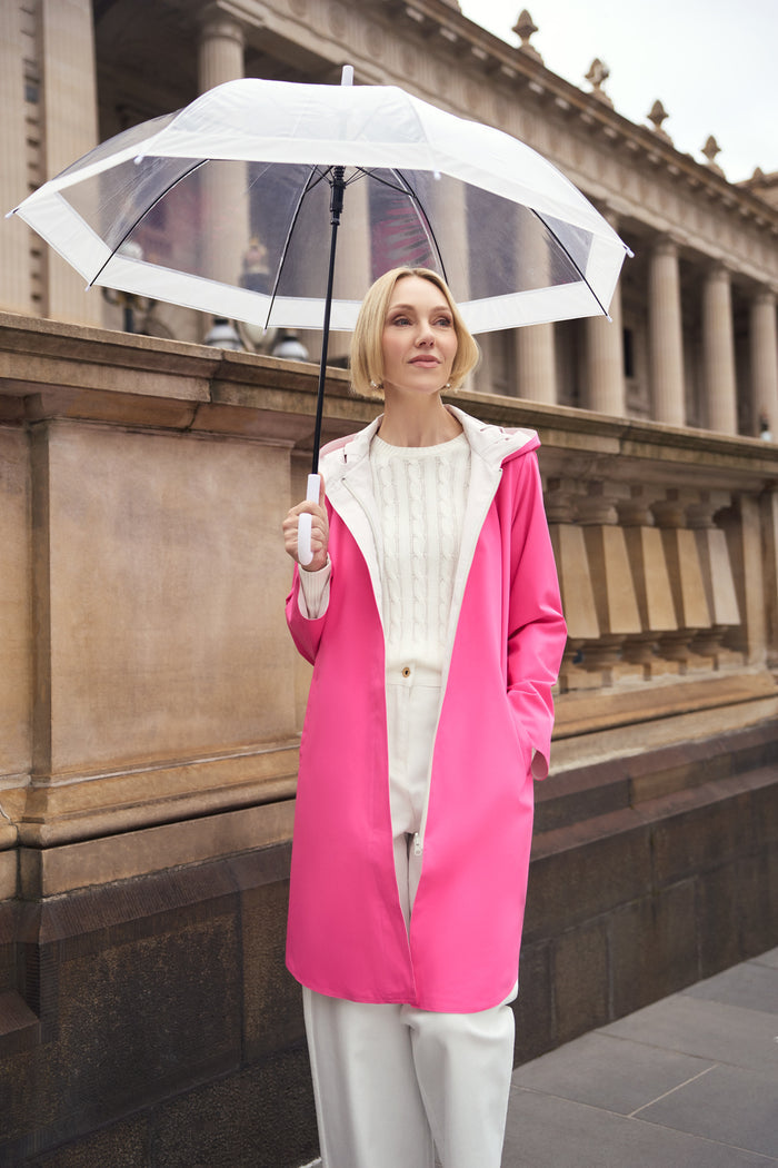 Printed Reversible Raincoat - Pink / Silver