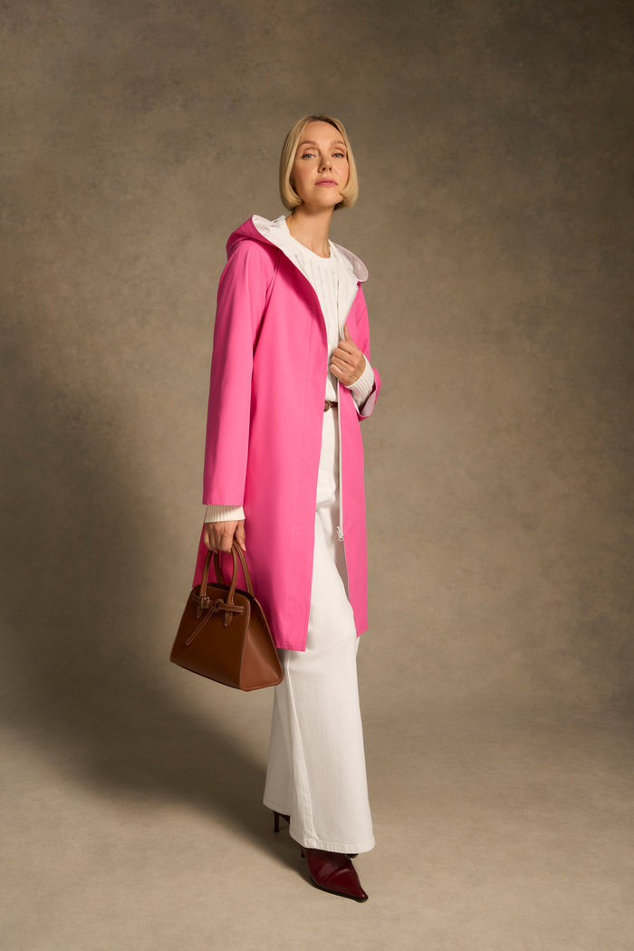 Printed Reversible Raincoat - Pink / Silver