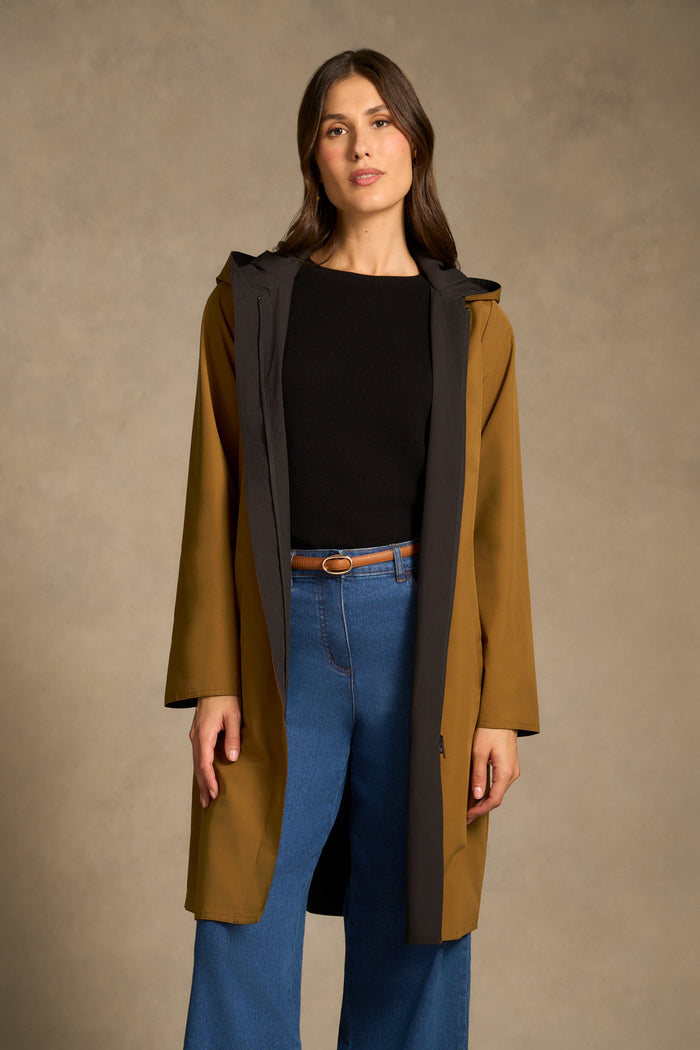Reversible Raincoat - Tobacco / Black