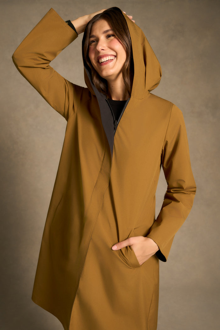 Reversible Raincoat - Tobacco / Black