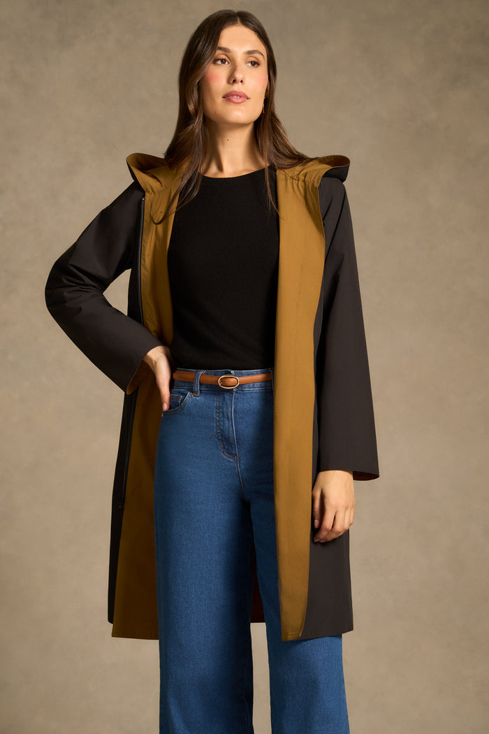 Reversible Raincoat - Tobacco / Black