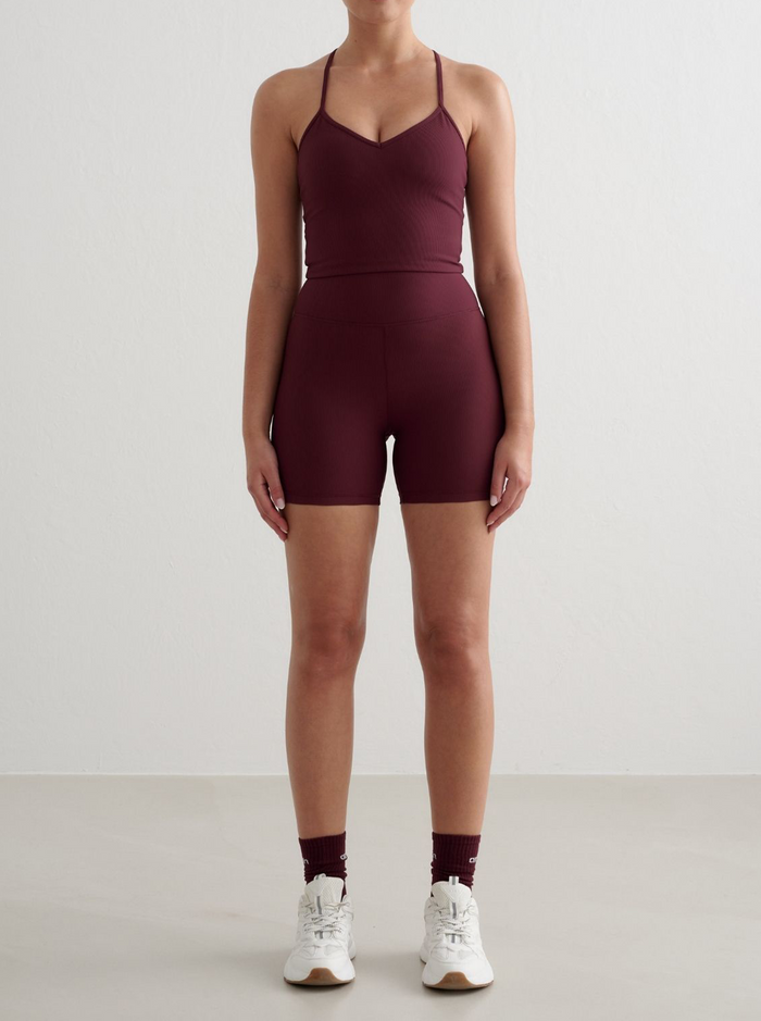 Ribbed Performance Midi Biker Shorts