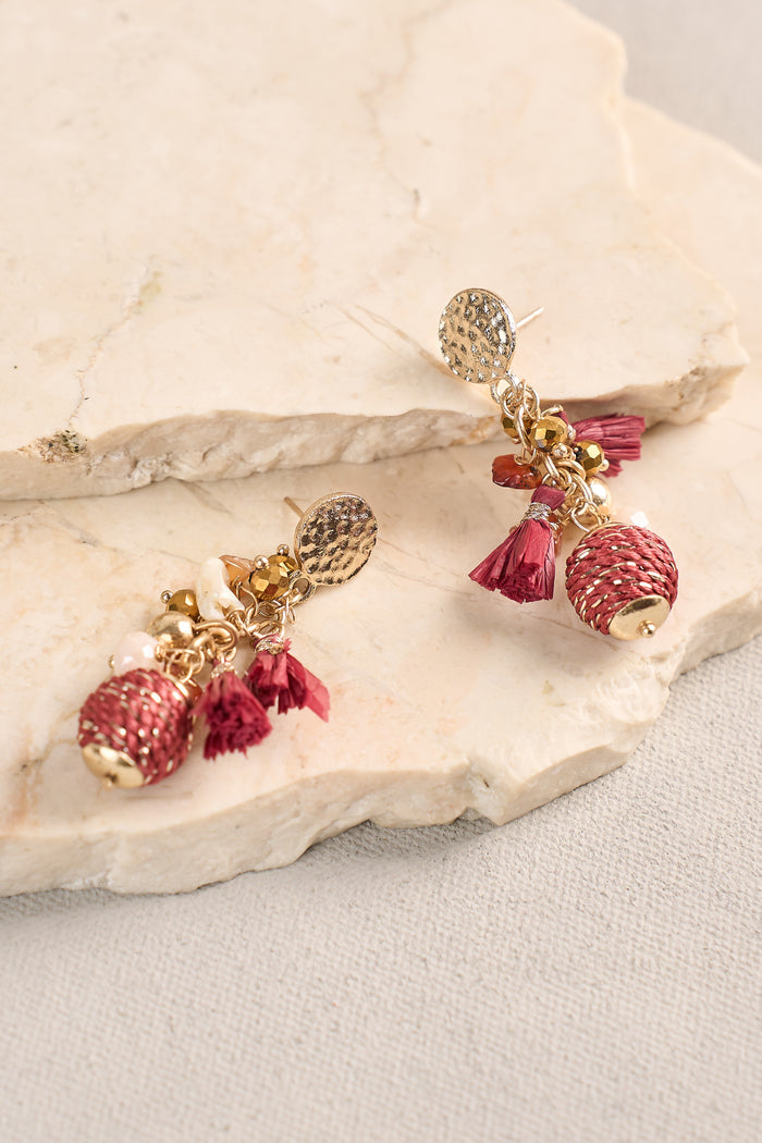Rose Jumbled Earring - Rose