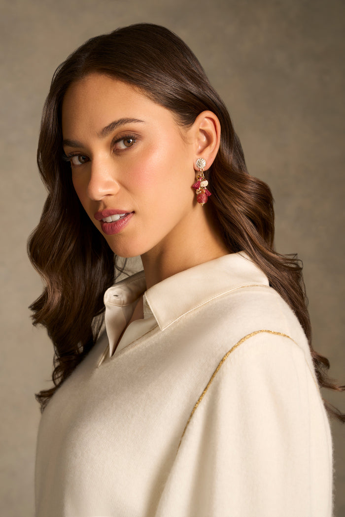 Rose Jumbled Earring - Rose