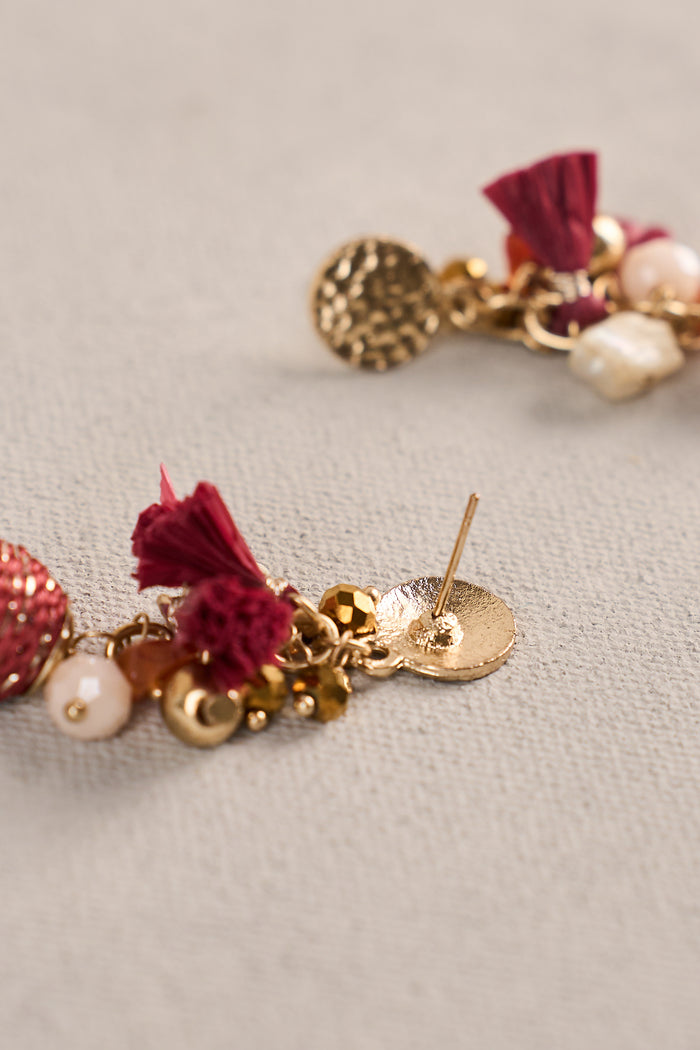 Rose Jumbled Earring - Rose